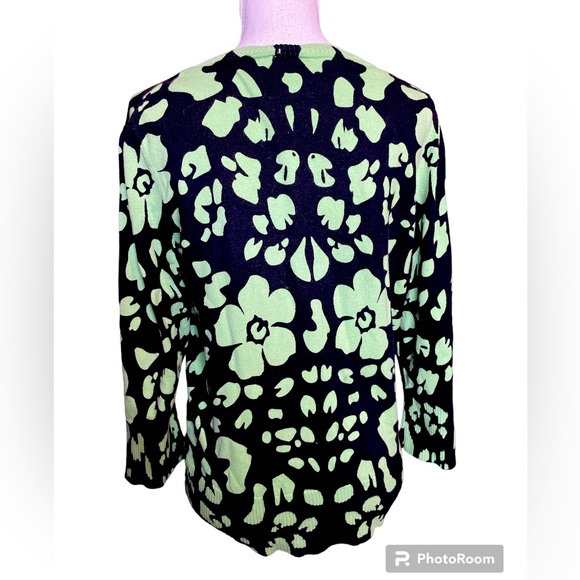Eci New York Green & Black Floral Cardigan - Picture 3 of 7